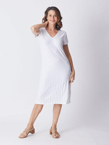 LAYER CAP DRESS - WHITE 11132-S - Cordelia St