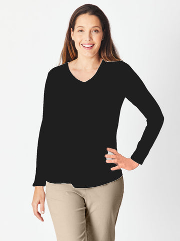 V Long Sleeve Core Top - Black - 18109 - Classic