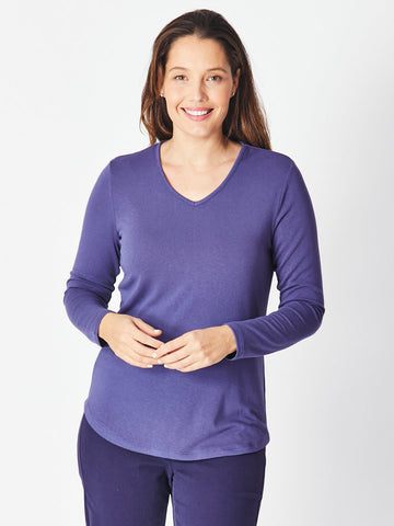 V Long Sleeve Core Top - Lavender 18109- S - 