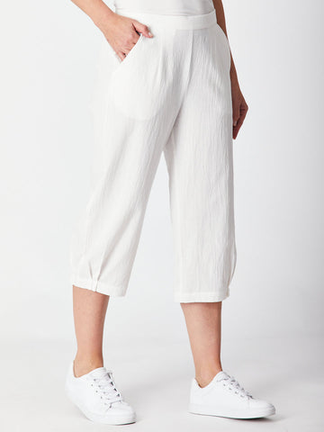 Upcycle Cotton 3/4 Pant - White 23798-s - Cordelia St