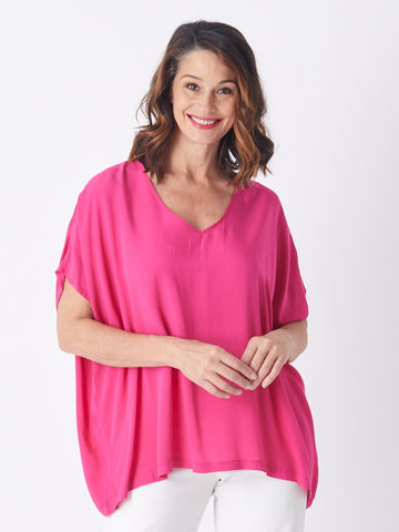 Bamboo Kimono Top - Hot Pink 25179-S - Cordelia St