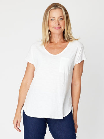 Basic Cotton Blend T - White 25120 - Cordelia St