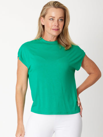 Cap Under Jacket Top -  Emerald - 25892 - T-Shirts