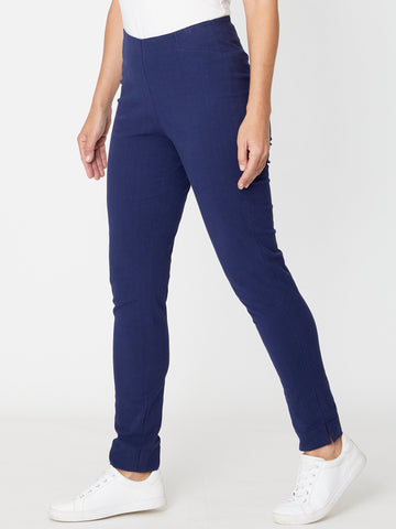 FULL LENGTH COTTON PANT(COTTOLENE - the new bengaline) - NAVY 25963- SC - Pants