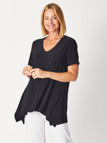 Andrea V Short Sleeve Top - Black 26233-sw - All