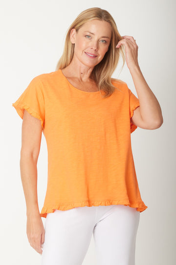 Ruffle Core Top- Orange - 26423 - Luna Sky