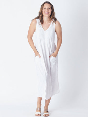 Stella Maxi Sleeveless Dress - White 27055-S - 