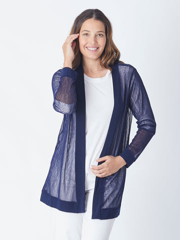 Longer Long Line Cover Up - 27288 Navy - Coats & Jackets