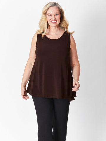 Sheryl Swing Sleeveless Top - Choc 27561- S - New Arrivals