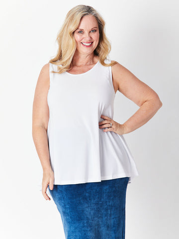 Sheryl Swing Sleeveless Top - White - 27561 - 