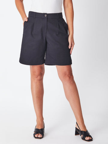 Button Up Short - Black -27696 - Cordelia St