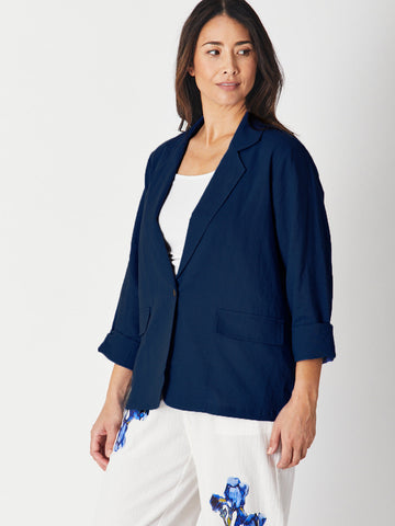 ROMY WATERFALL JACKET - Navy 29052-S - BulkOz