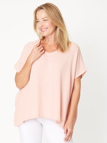 Bubble Cotton Kimono Top - Peach - 29381 - HAPPY VALENTINES DAY