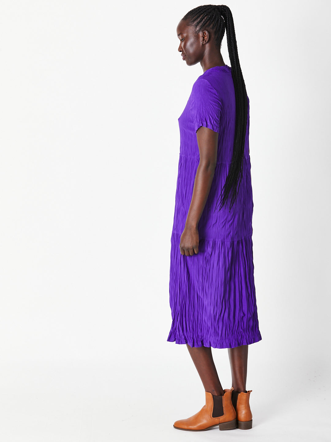 Purple tiered dress best sale