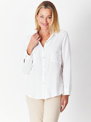 BONDED SHIRT- WHITE 29682 - SW - Shirt/Blouse