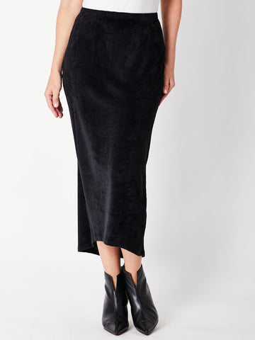 VELOUR HILO SKIRT - BLACK 29720 -SW - Cordelia St