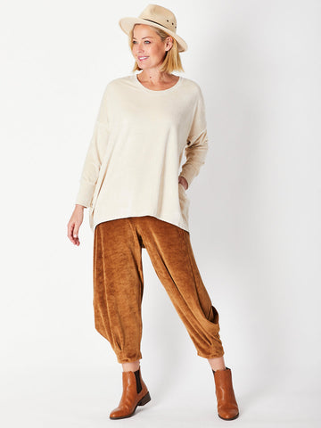 VELOUR HILO DOLMAN TOP - SAND 29725 - SW - Autumn/Winter