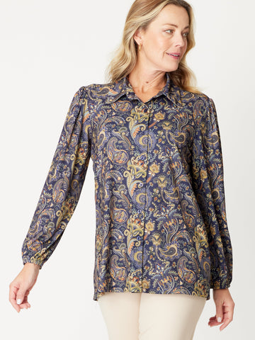 Rozell Jersey- Navy Print - 29952 - Clothes for Senior & Elderly Women