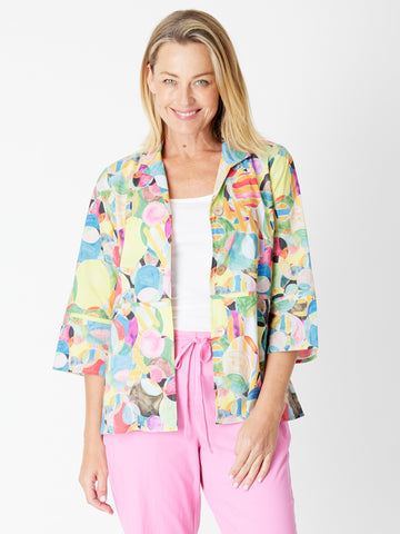 Rainbow Peplum Cotton Shirt - 30193 Rainbow - Cordelia St