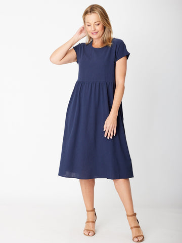 Upcycle Cotton Doll Dress - Navy 30448 - SUMMER