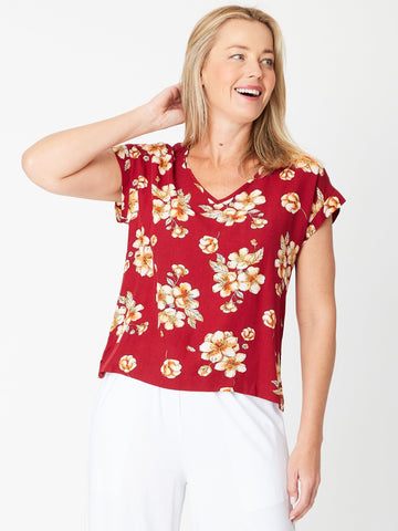 Teardrop Print Top- Ruby 30473 - HAPPY VALENTINES DAY