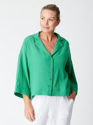 Bonded Cheesecloth Jkt Shirt - Jade 30515 - Cordelia St