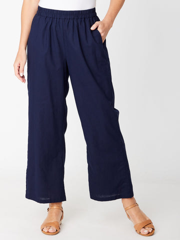 Pebbles Core Linen Pant - Navy - 30533 - Cordelia St