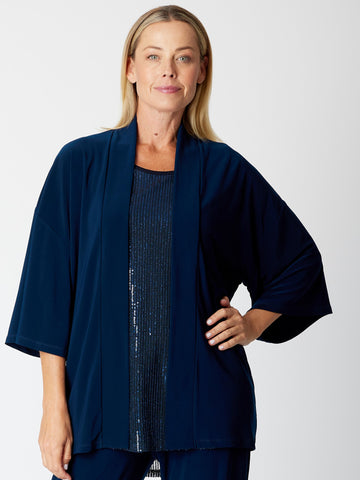 Kimono Jersey Jacket -  Navy -30565 - Clothes for Senior & Elderly Women