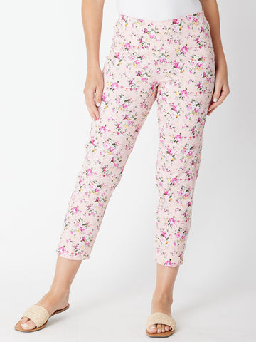 Wallpaper 7/8 Print Pant- Pink 30582 - HAPPY VALENTINES DAY