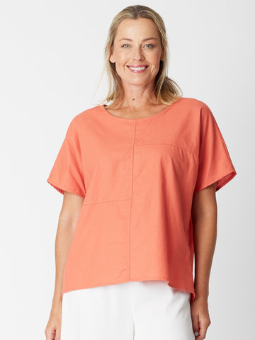 Panel Linen Top - Rustberry- 30693 - Cordelia St