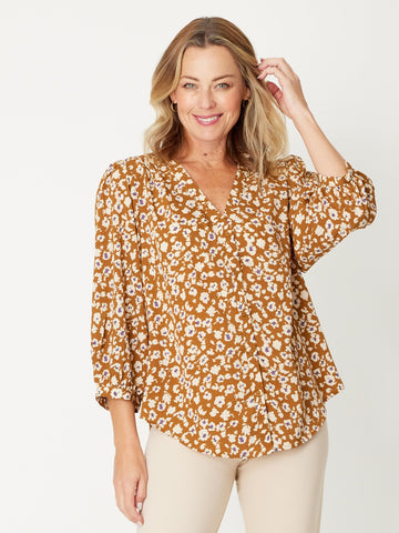 Relaxed Gypsy Shirt - Camel -30791 - Shirt/Blouse