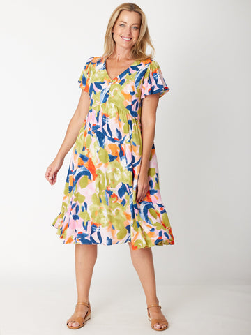 The Flounce Dress - Lime 30818 - New Arrivals