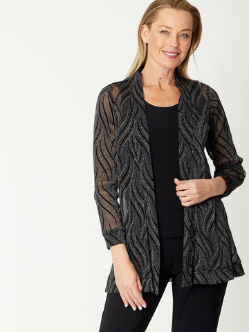 Sparkle Duster Jacket - Black - 30852 - Coats & Jackets