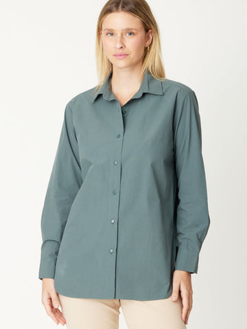 Polished Cotton Season Shirt - Smokey Olive - 30990 - 