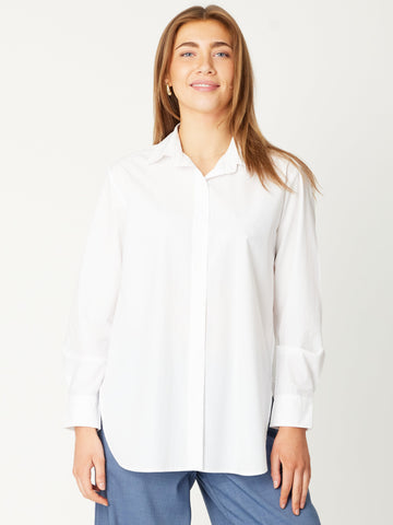 Polished Cotton Season Shirt - White - 30990 - Luna Sky