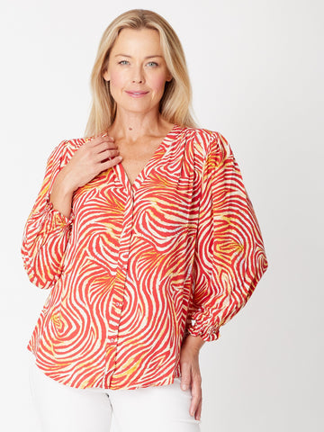 Gypsy Rayon Shirt - Red Animal - 31225 - Shirt/Blouse