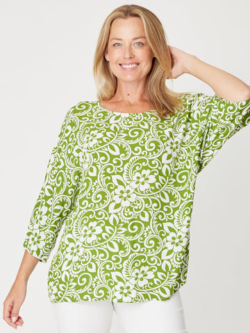 Summer Ease Top- Green -31377 - SUMMER