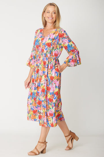 Gemma Ruffle Dress -  Multi - 31570 - New Arrivals