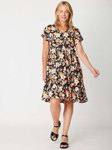 Summer Sun Dress - Black/Floral - 31629 - Cordelia St