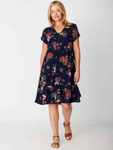 Summer Sun Dress - Navy/Floral - 31629 - Cordelia St