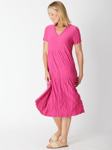 STELLA TIERED DRESS - Barbie Pink 29623 - HAPPY VALENTINES DAY