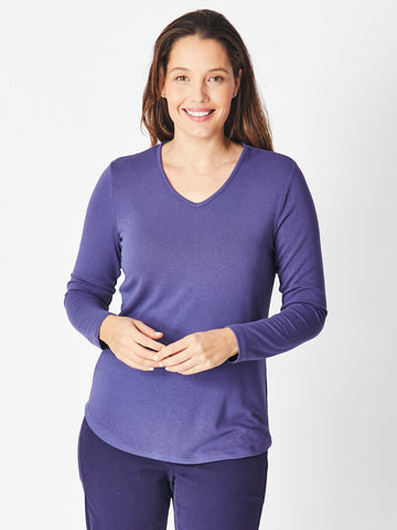 V Long Sleeve Core Top - Lavender 18109- S - Classic