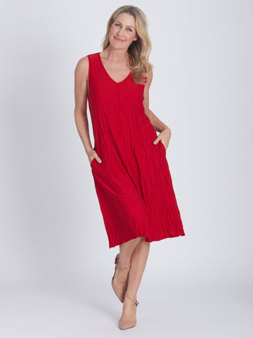 Stella Midi Dress - Red 19768-S - Not on Sale