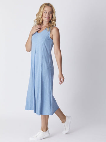 Deep V Core Dress - Blue 26717-S - 