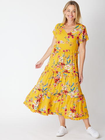 Printed Tier Dress - Daffodil 26997-S - 